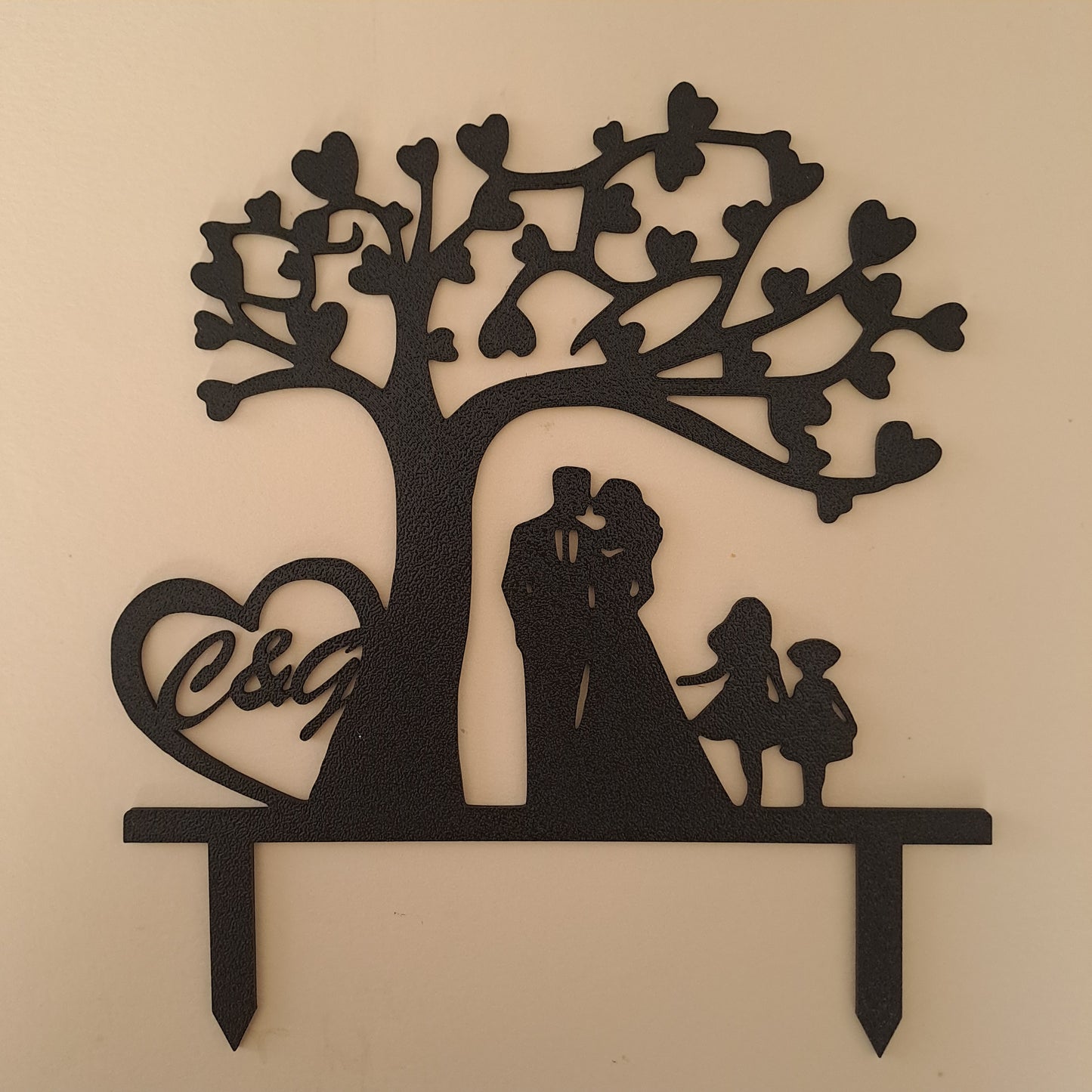 Cake Topper - Matrimonio - Albero della Vita - Sposi - Bambini- personalizzato con iniziali - 20cm