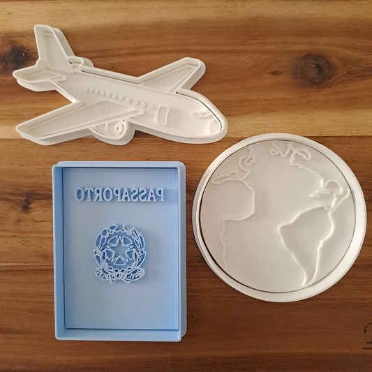 Copia del Set Viaggio Mod.1 - Aeroplano Mondo e Passaporto - Cookies Cutter - Formina - Stampo