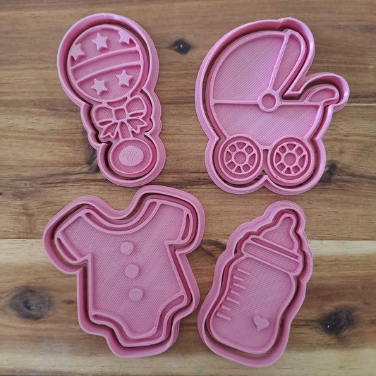 Set Baby Shower Mod.1 - New Born - Cookies Cutter - Stampi  per biscotti e pasta di zucchero