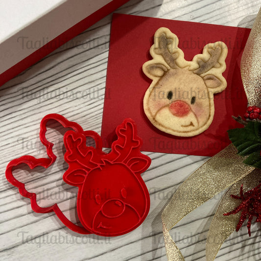 Renna viso Mod.3 - Natale - Cookies Cutter - Formina - Stampo per biscotti o decorazione torte