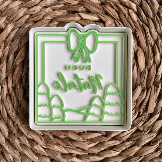 Tagliabiscotti Pacchetto regalo con scritta "Buon Natale" - Cookies Cutter - Formina - Stampo per biscotti o decorazione torte