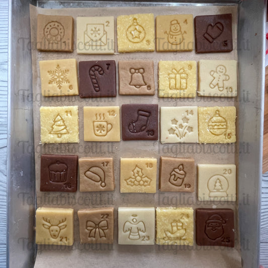 Calendario dell'avvento mod.1 - Natale - Cookies Cutter - Formine - Stampo per biscotti o decorazione torte