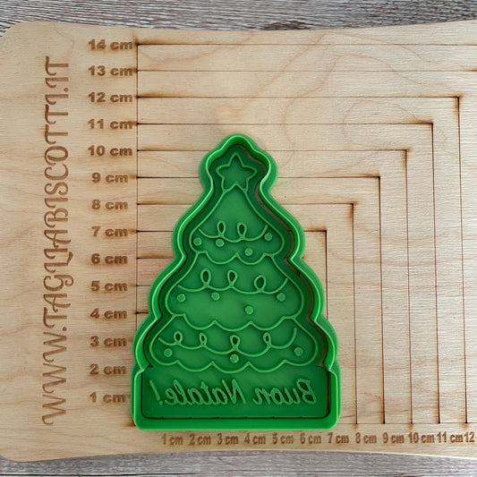 Albero di Natale con scritta "Buon Natale" - Cookies Cutter - Formina - Stampo per biscotti o decorazione torte