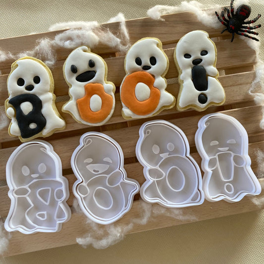 Set Fantasmini Boo! - Halloween  - Cookies cutter - Formina - Stampo per pasta di zucchero