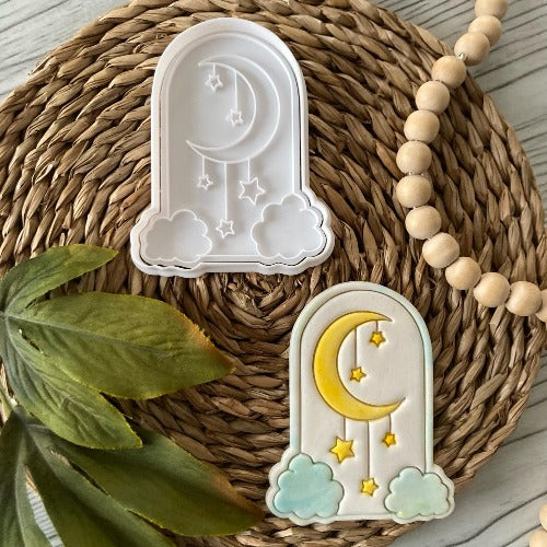 Emporte-pièce arqué avec demi-lune et étoiles - Naissance - Nouveau-né - Emporte-pièce - Emporte-pièce ou décoration de gâteau