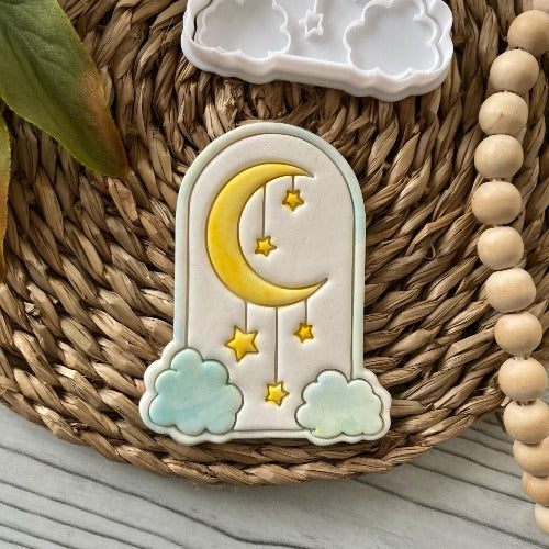 Emporte-pièce arqué avec demi-lune et étoiles - Naissance - Nouveau-né - Emporte-pièce - Emporte-pièce ou décoration de gâteau