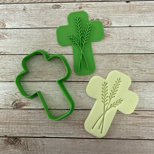 Croce con spighe Mod.2 - Comunione - Cresima - Sacramento - Cookies cutter - tagliabiscotti