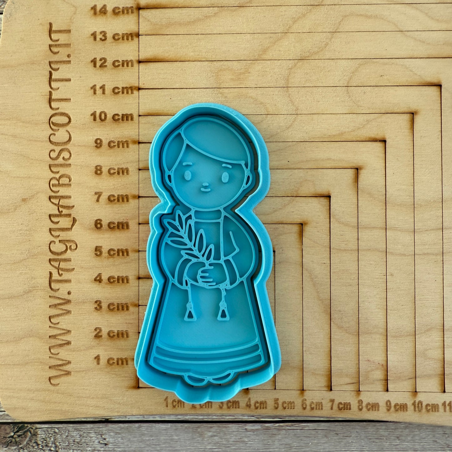 Bambino con tunica e rametto mod.2 - Prima Comunione - Cookies Cutter - Stampo per biscotti o decorazioni in pasta di zucchero