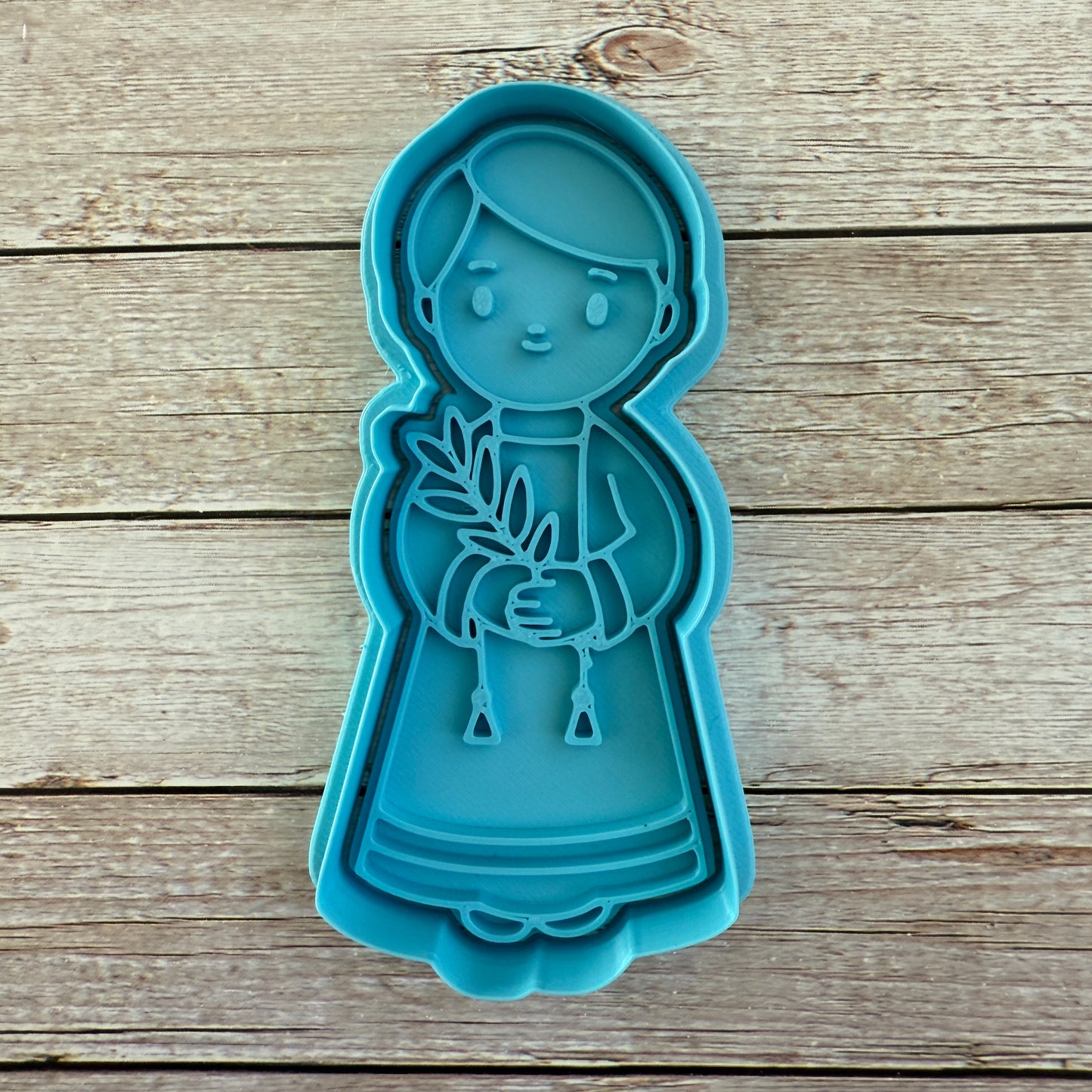 Bambino con tunica e rametto mod.2 - Prima Comunione - Cookies Cutter - Stampo per biscotti o decorazioni in pasta di zucchero