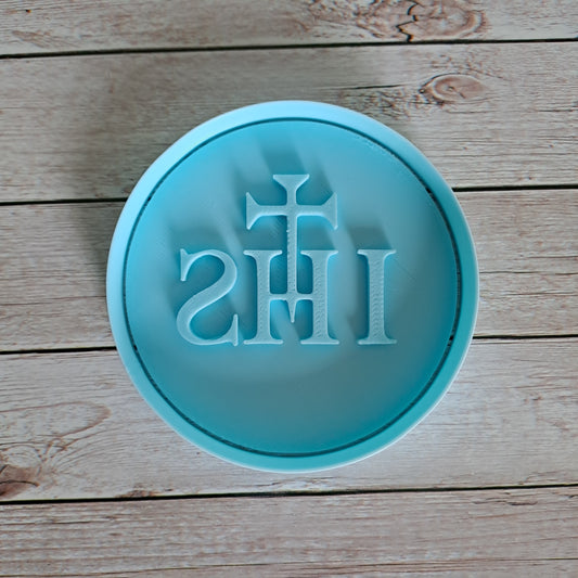 Tagliabiscotti Ostia IHS con croce - Prima Comunione - Cookies cutter Stampo per decorazione biscotti e torte