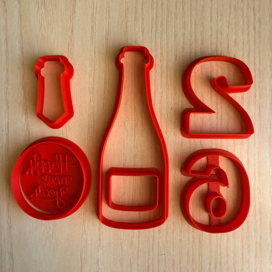 Capodanno 2026 - cookie cutter - Stampi - Festa di fine anno - San Silvestro - tagliabiscotti