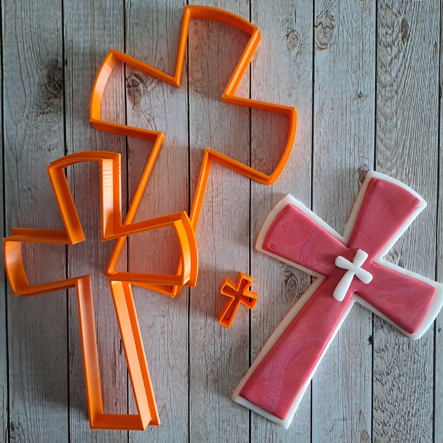 Cristo crucificado en 3 piezas - Cruz 3D - Comunión - Confirmación - Religión - 14 cm