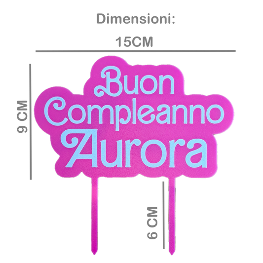 Cake Topper personnalisé avec nom - Joyeux anniversaire - pour la décoration de gâteau - 15 cm