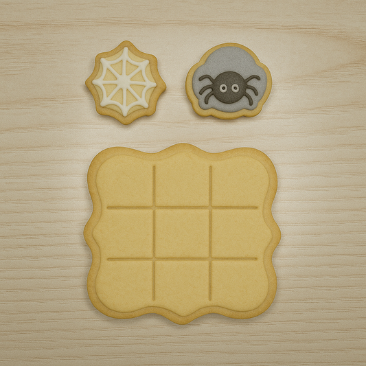 Tagliabiscotti Tic Tac Toe Halloween – Ragno & Ragnatela - Cookie cutter - Tris - Stampo per biscotti o decorazioni in pasta di zucchero