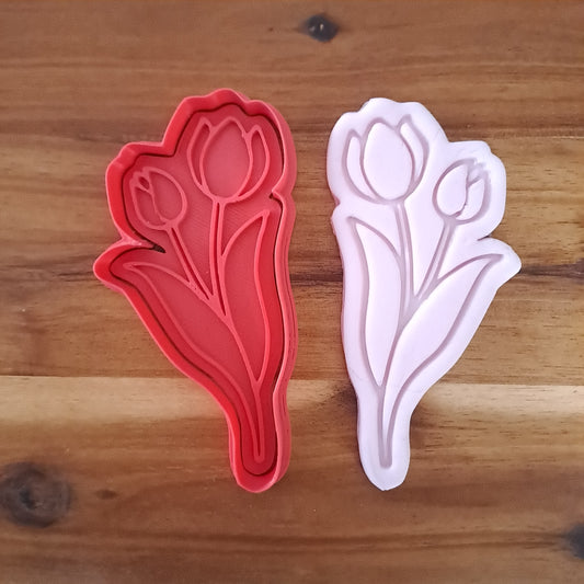 Tulipes mod.4 - Fleur - Emporte-pièce - Emporte-pièce ou gâteau - 10cm