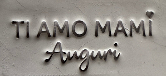 Ti amo mami auguri - timbro - Formina / Stampo per biscotti o decorazione dolci da 6 a 12cm