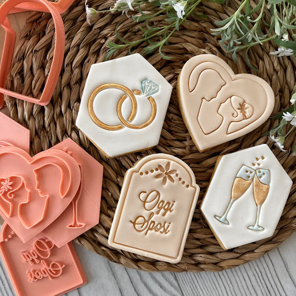 Tagliabiscotti Set Sposi mod.1 - Biscotti Matrimonio - Formina - Cookies cutter per biscotti nuziali