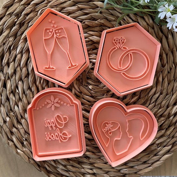 Tagliabiscotti Set Sposi mod.1 - Biscotti Matrimonio - Formina - Cookies cutter per biscotti nuziali