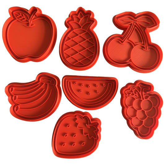 Set 7 Tagliabiscotti Frutta – Mela, Fragola, Ananas, Ciliegie, Banane, Anguria e Uva