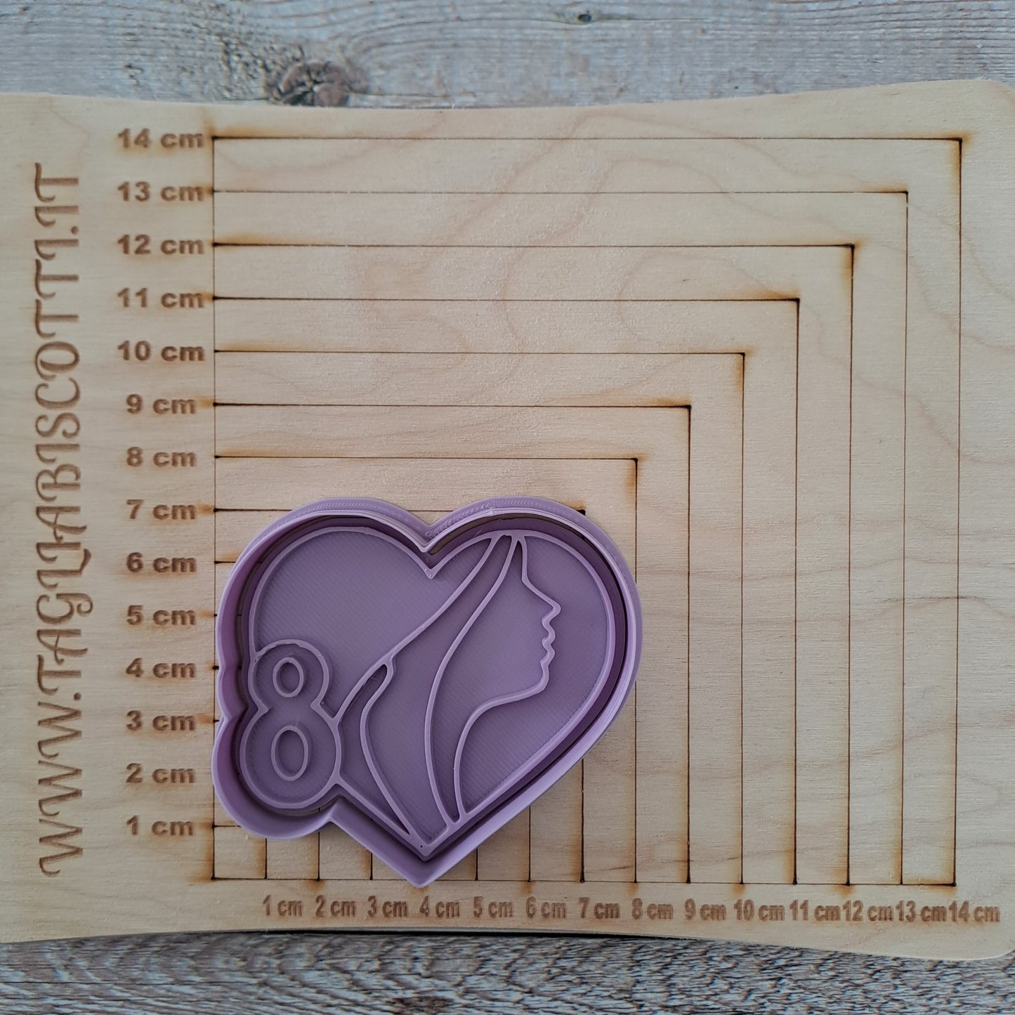 Cuore con viso di Donna - 8 Marzo - Festa della Donna - Tagliabiscotti cookies cutter