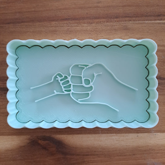 Pugni vicini Padre e Figlio - Festa del Papà - Cookies cutter - Tagliabiscotti - Formina / Stampo per biscotti o decorazione dolci da 8 a 12cm