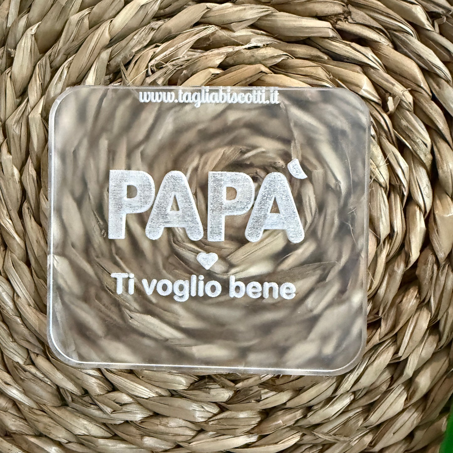 Stampo in Acrilico Outbosser "Papà ti voglio bene" - Festa del Papà - Cookies cutter - Formina / Stampo per biscotti o decorazione dolci da 8cm