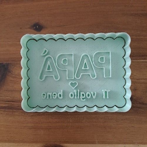 Tagliabiscotti "Papà ti voglio bene" - Festa del Papà - Cookies cutter - Formina / Stampo per biscotti o decorazione dolci da 8 a 12cm