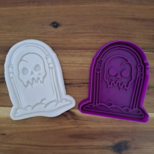 Lapide con teschio Mod.2 - Halloween - Cookies cutter - Formina - Stampo per biscotti o decorazioni in pasta di zucchero per cake design