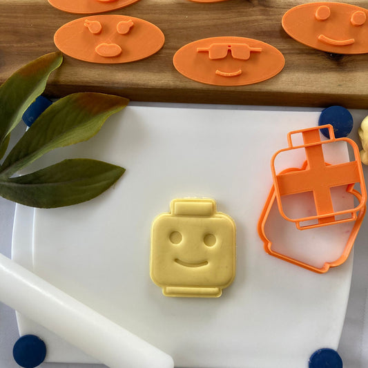 Testa Omino costruzioni con 8 Facce intercambiabili - Cookies Cutter - Formina - Stampo