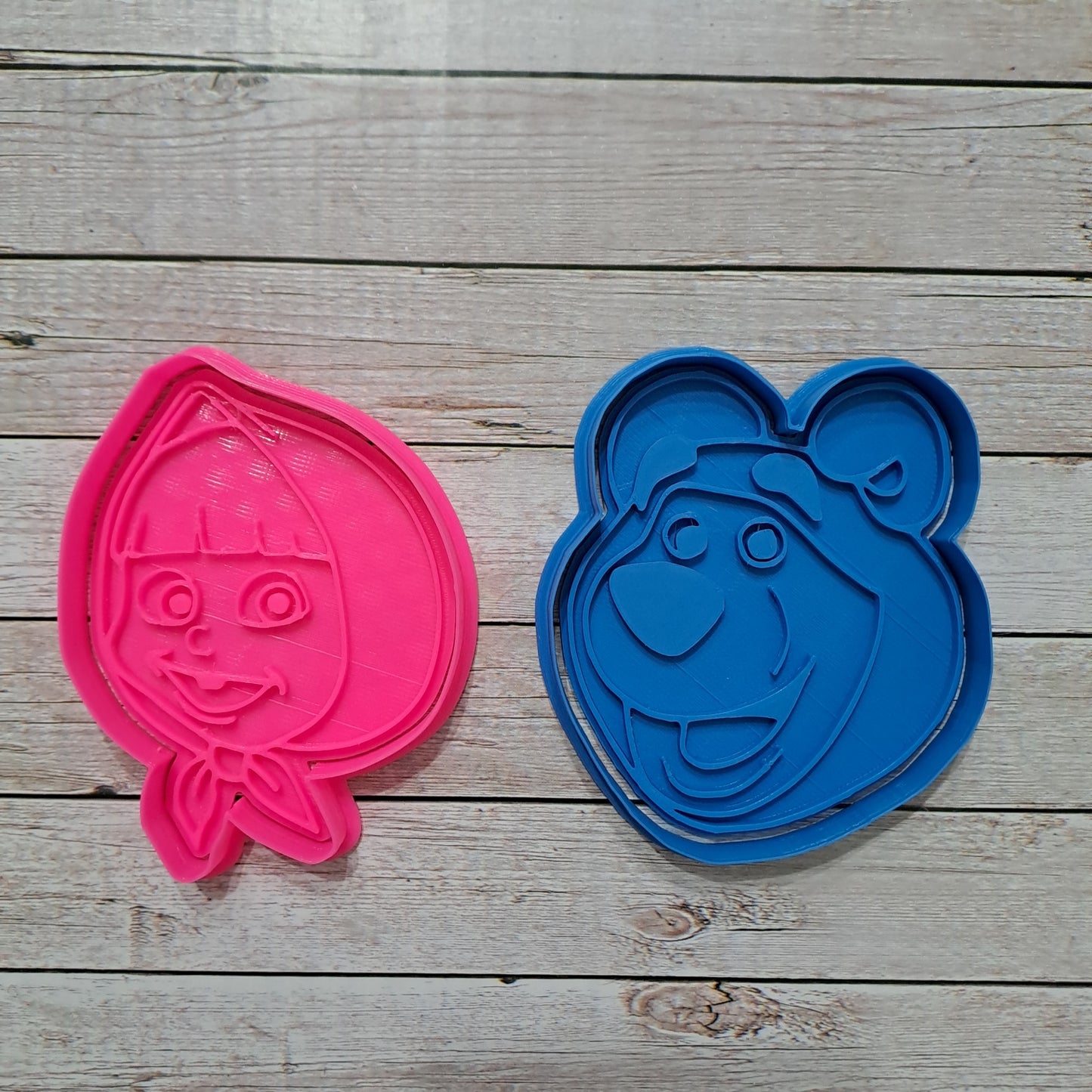 Set Bimba ed Orso Visi - Masa e Orso - Cookies cutter - Formina - Tagliabiscotti