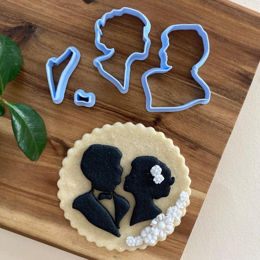 Silhouette Viso Sposi - Sposa - Sposo - Matrimonio - Formina - Cookies cutter
