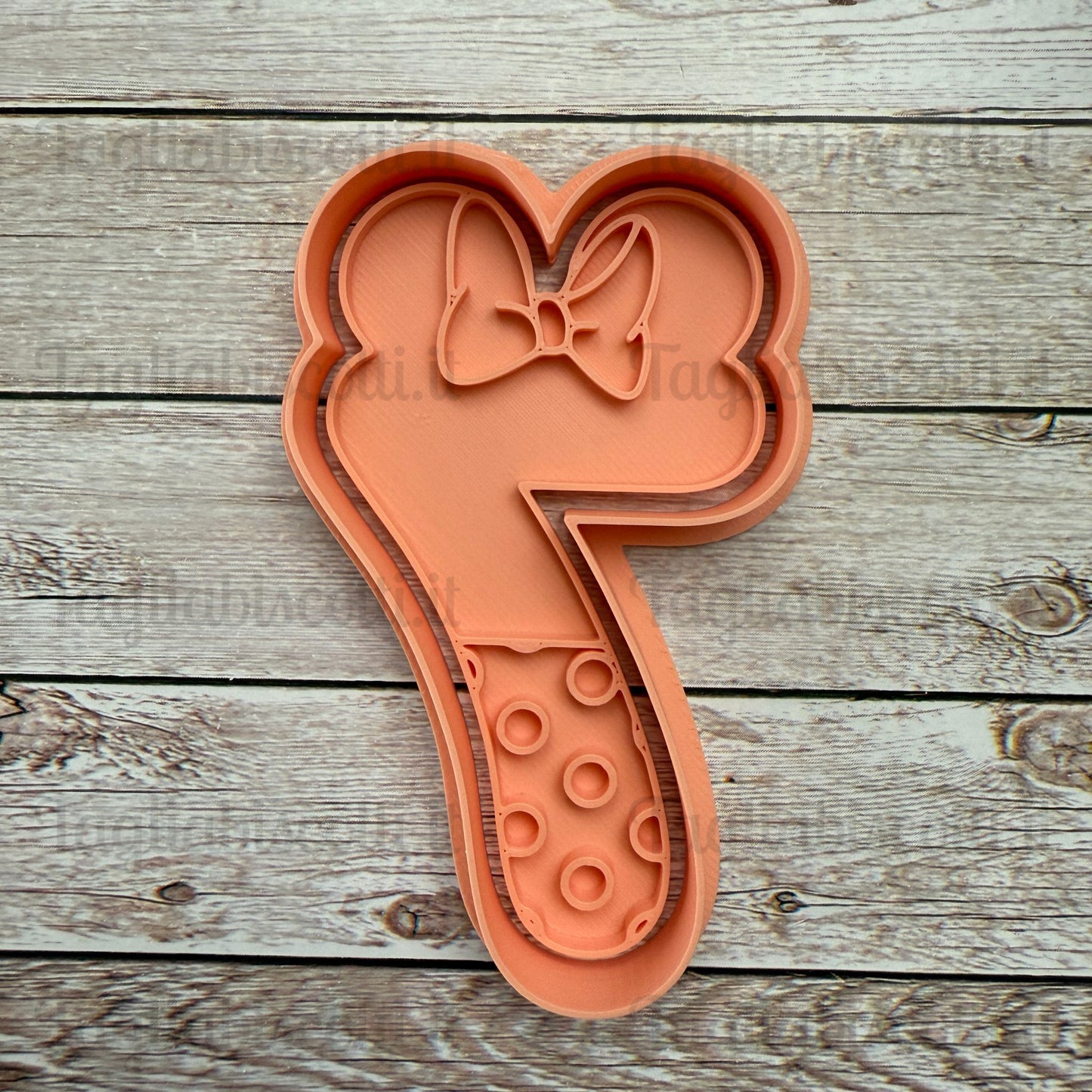 Numeri Mod. MIN 0-9 con fiocco e pois - Altezza 9 CM - stampini per torte in cake design