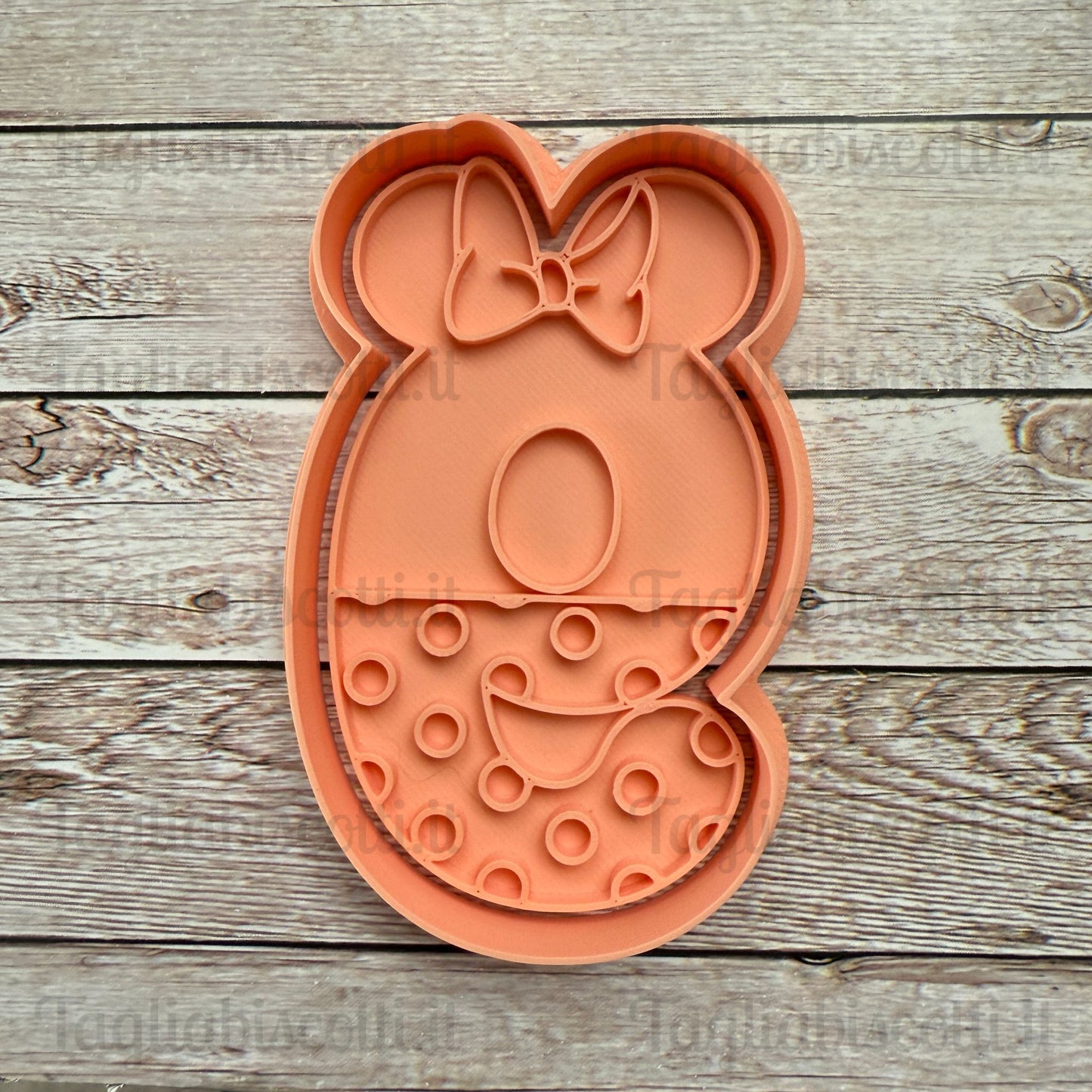 Numeri Mod. MIN 0-9 con fiocco e pois - Altezza 9 CM - stampini per torte in cake design