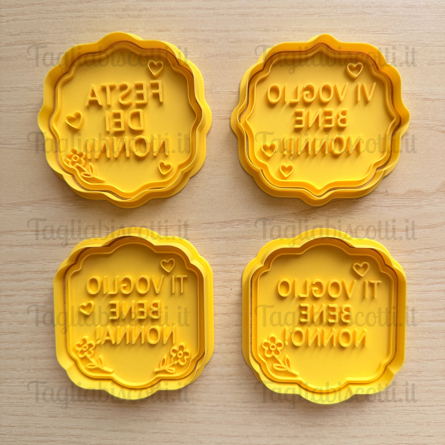 Visages des Grands-Parents Mod.1 - Fête des Grands-Parents - Emporte-pièce - Moule - Moule à Biscuit ou Pâte à Sucre - Cake Design