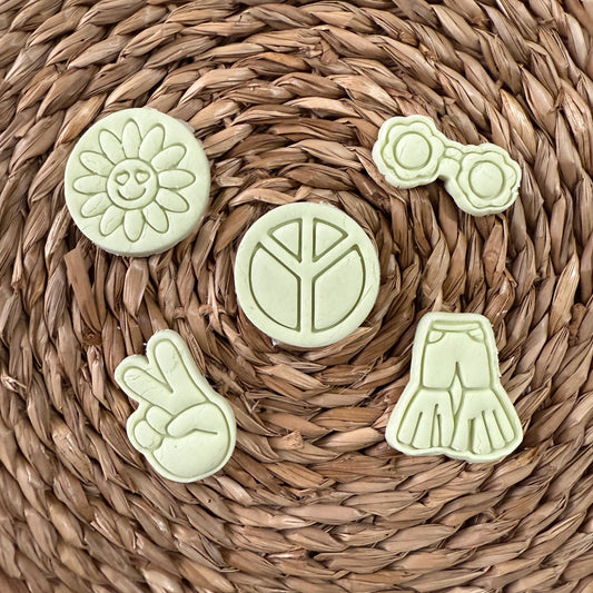 Set Peace & Love - Figli dei fiori - Cookies cutter - Tagliabiscotti