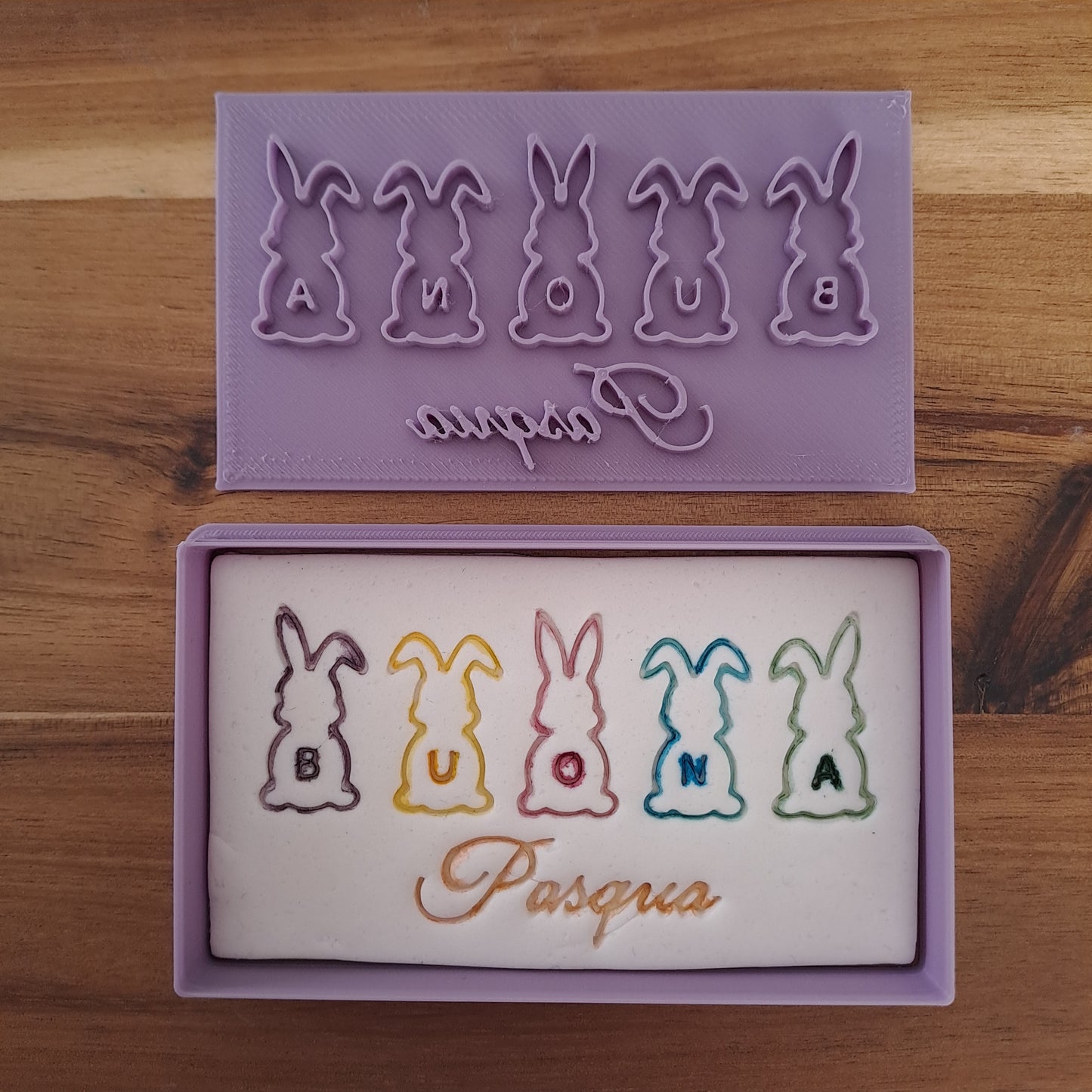 Buona Pasqua con Coniglietti - Pasqua - Cookies cutter - Tagliabiscotti per decorazione biscotti o decorazioni in cake design