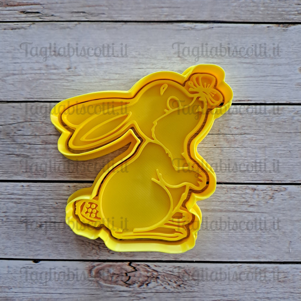 Coniglio - Coniglietto con farfalla - Pasqua - cookies cutter - Tagliabiscotti - Stampi per biscotti