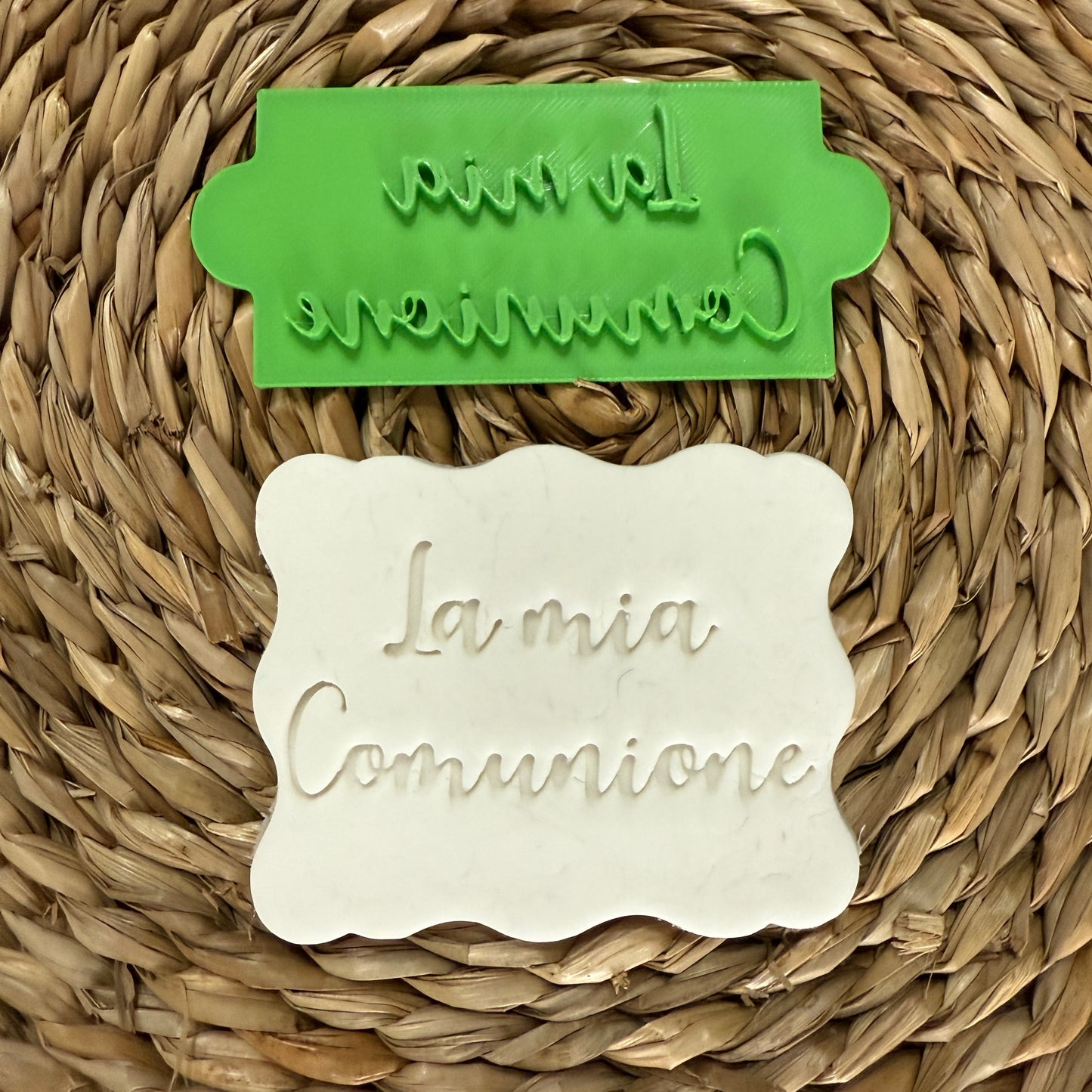 La mia Comunione - Scritta Mod.1 - Timbro - Dimensione a scelta da 4cm a 15cm - stampo