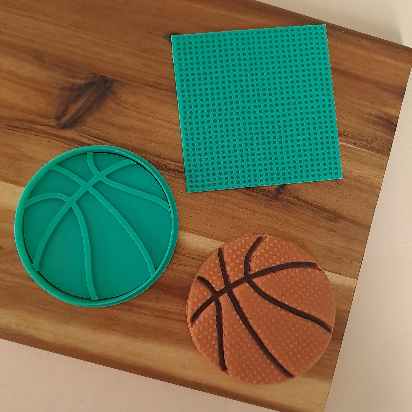 Palla da Basket - cookies cutter + texture - Formina per pasta di zucchero