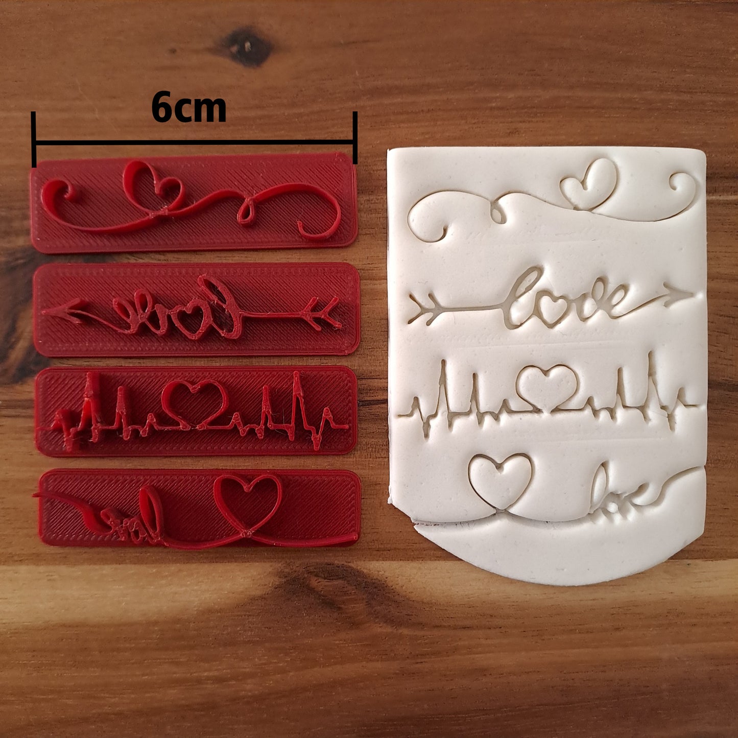 Tagliabiscotti Timbri Scritte a tema Amore Love - Cookie cutter - Stampo per biscotti o decorazioni in pasta di zucchero