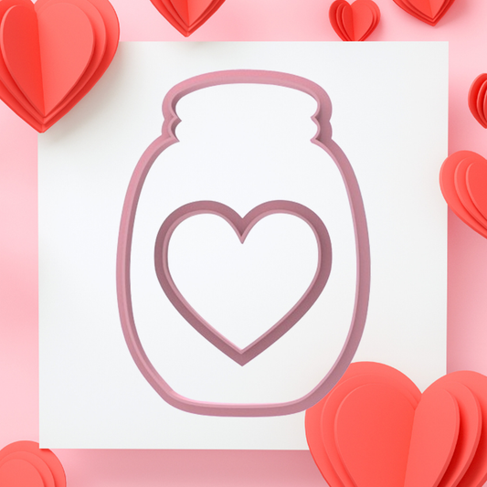 Tagliabiscotti Vasetto Vaso con cuore 9cm - Amore Love - Cookie cutter - Stampo per biscotti o decorazioni in pasta di zucchero