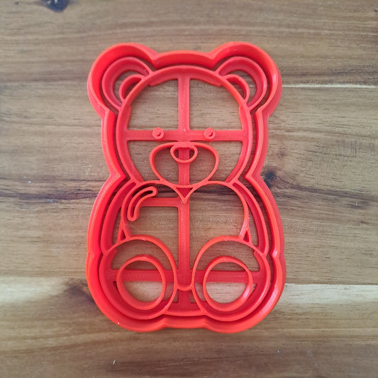 Tagliabiscotti Orso con cuore 9cm - Amore Love - Cookie cutter - Stampo per biscotti o decorazioni in pasta di zucchero
