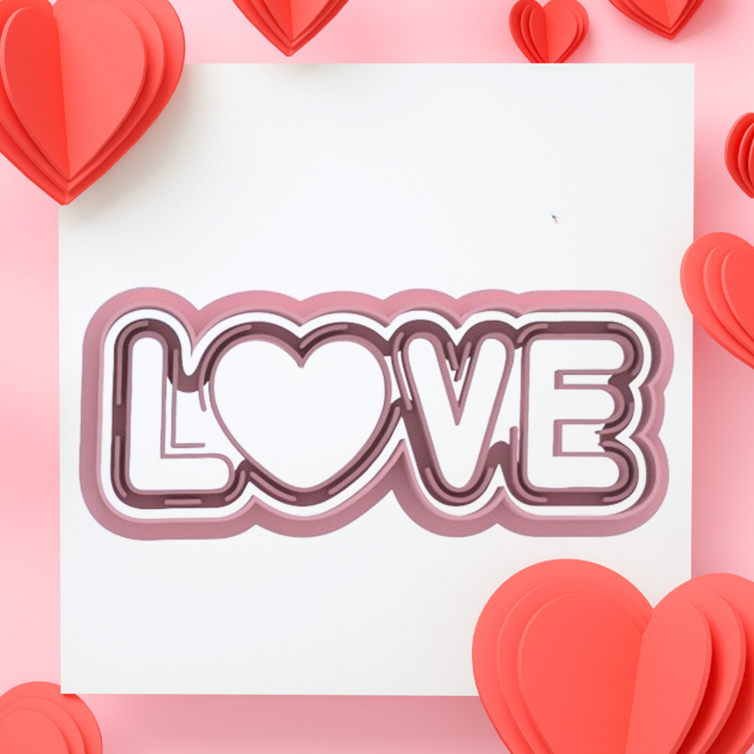 Tagliabiscotti Scritta LOVE 9cm - Amore Love - Cookie cutter - Stampo per biscotti o decorazioni in pasta di zucchero