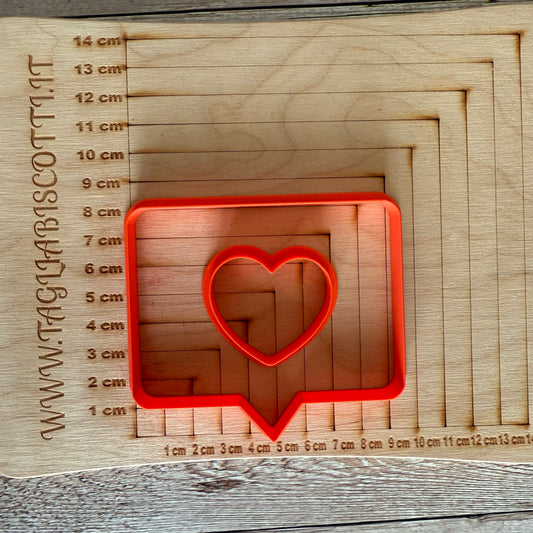 Tagliabiscotti Cutter Messaggio Cuore - Amore Love - Cookie cutter - Stampo per biscotti o decorazioni in pasta di zucchero