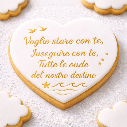 Tagliabiscotti cuore “Voglio stare con te” - San Valentino - Cookie cutter - Stampo per biscotti o decorazioni in pasta di zucchero (Copia)