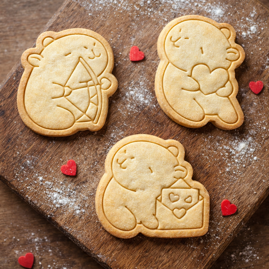Tagliabiscotti Capibara di San Valentino – Amore, Cupido e Lettera - San Valentino - Cookie cutter - Stampo per biscotti o decorazioni in pasta di zucchero