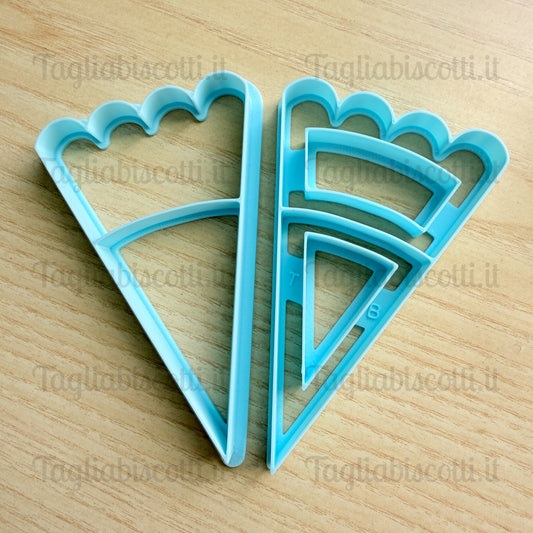 Cookie Cake Mod.2 - Crostata biscotto componibile - Divisa “Facile & Perfetta” – Set Cookie Cutter Unico per Fette Precise