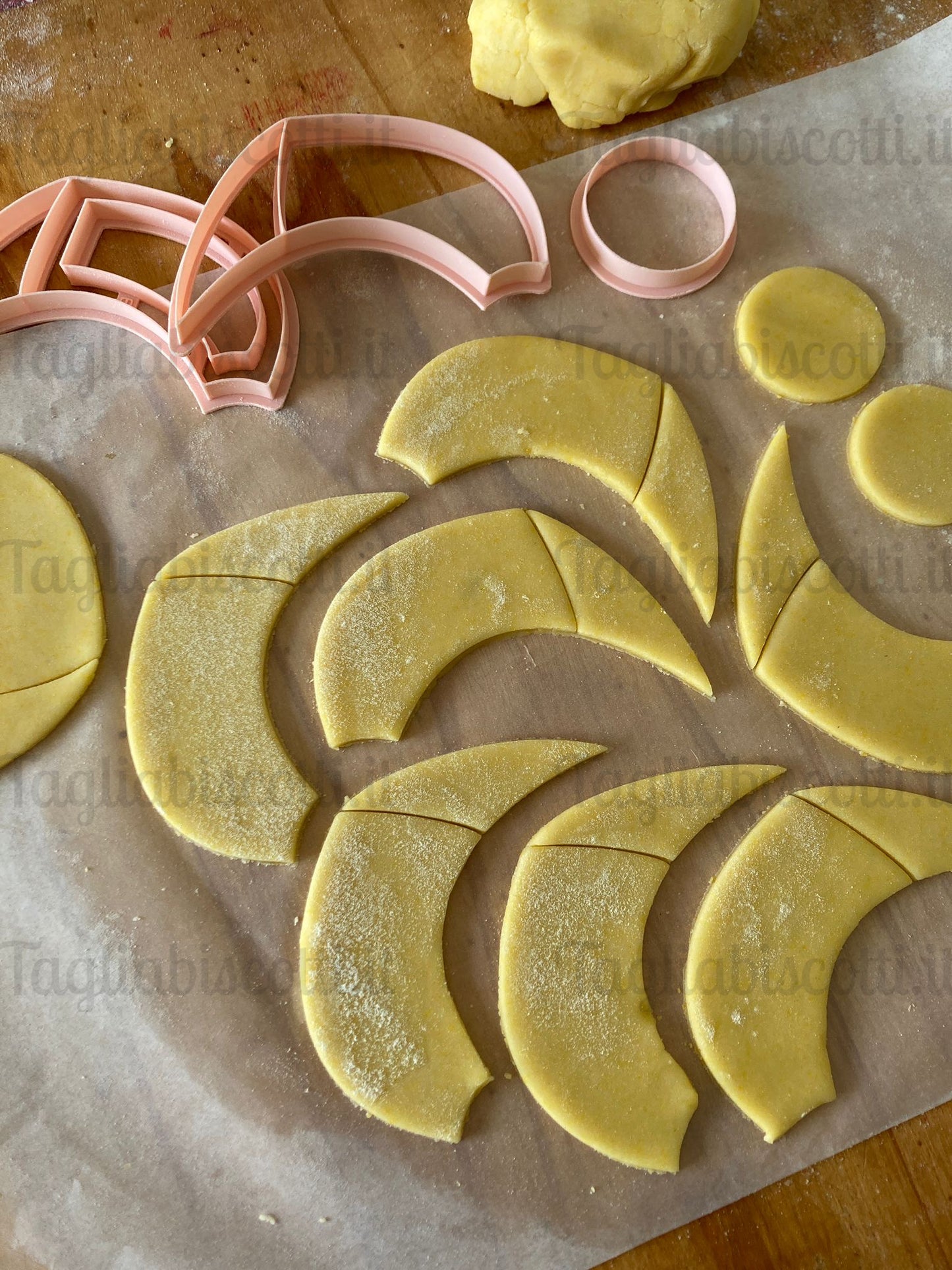 Cookie Cake Mod.4 - Crostata biscotto componibile - Divisa “Facile & Perfetta” – Set Cookie Cutter Unico per Fette Precise
