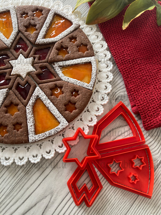 Cookie Cake Mod.5 - Stelle - Crostata biscotto componibile - Divisa “Facile & Perfetta” – Set Cookie Cutter per Fette Precise