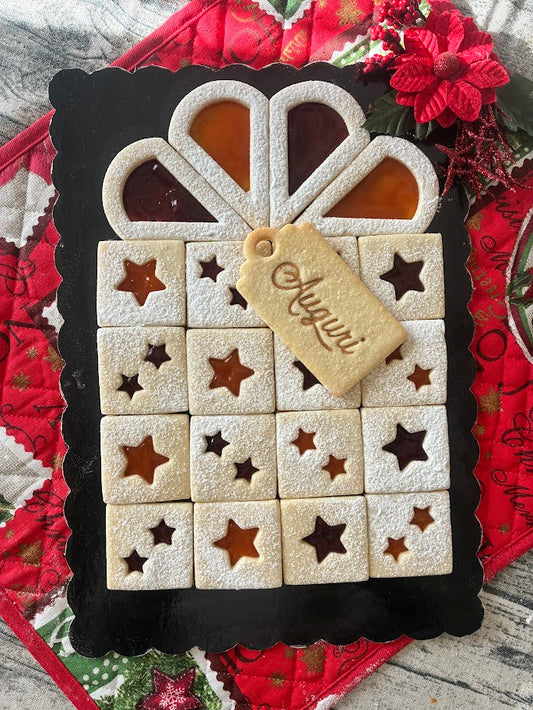 Keksausstecher-Set Tortenplätzchen Geschenkpaket mit Sternen und „Alles Gute“ - modulare Größen